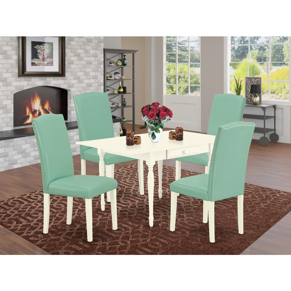 Dining Room Set Linen White, MZEN5-LWH-57. Picture 2