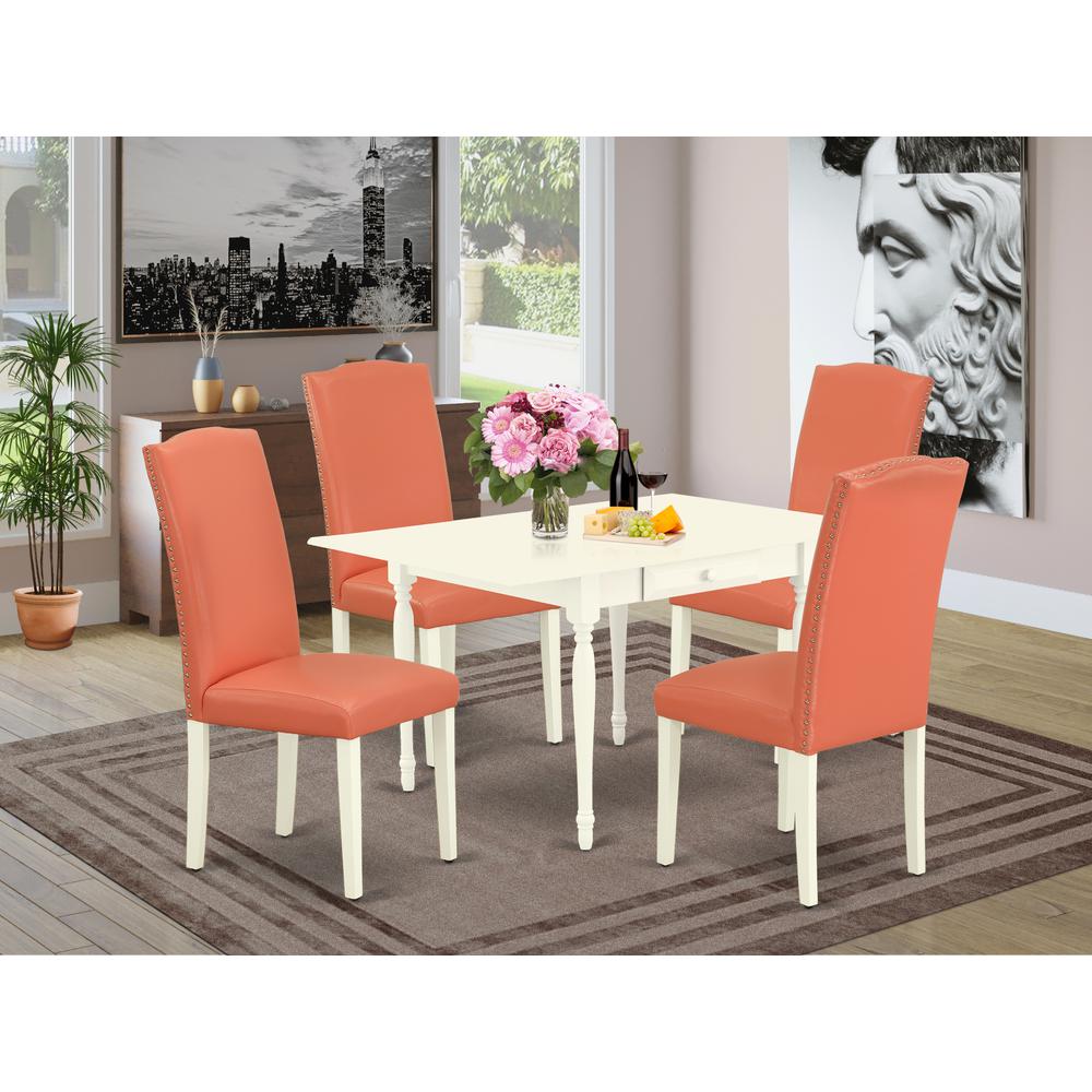 Dining Room Set Linen White, MZEN5-LWH-78. Picture 2