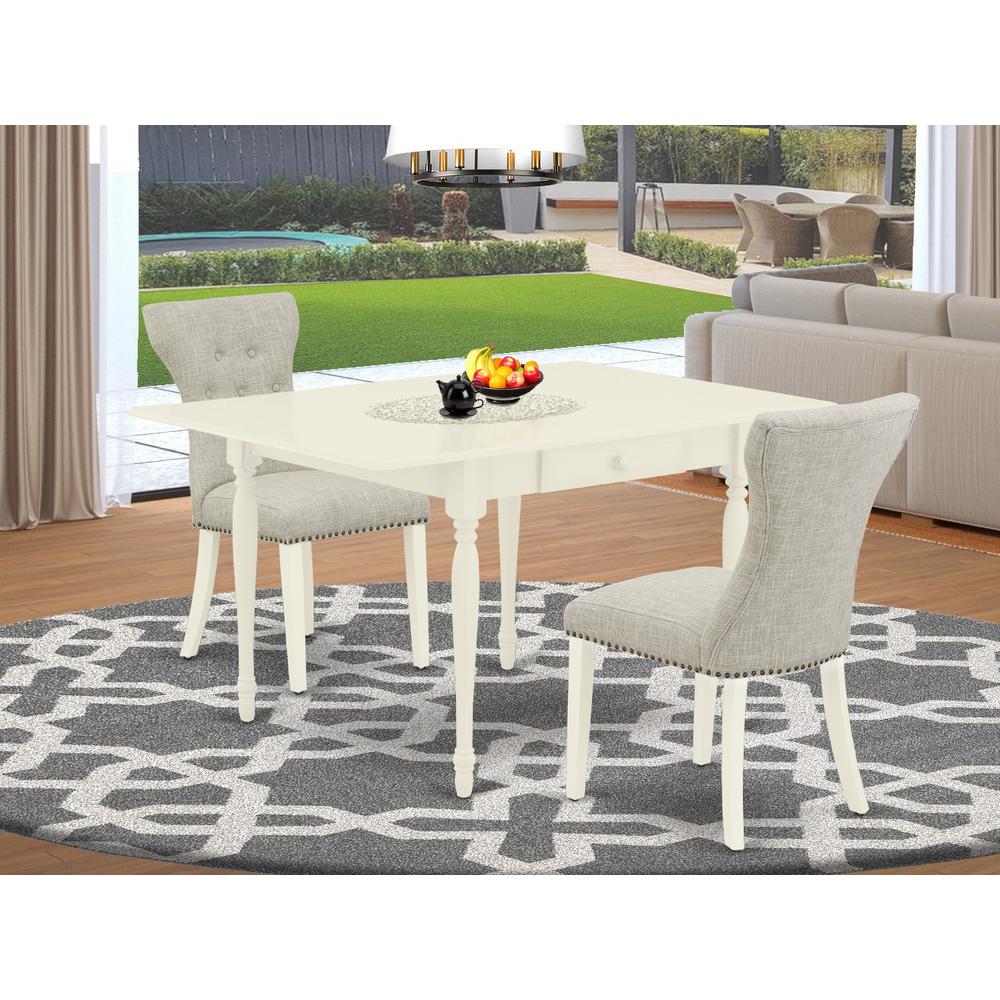 Dining Room Set Linen White, MZGA3-LWH-35. Picture 2