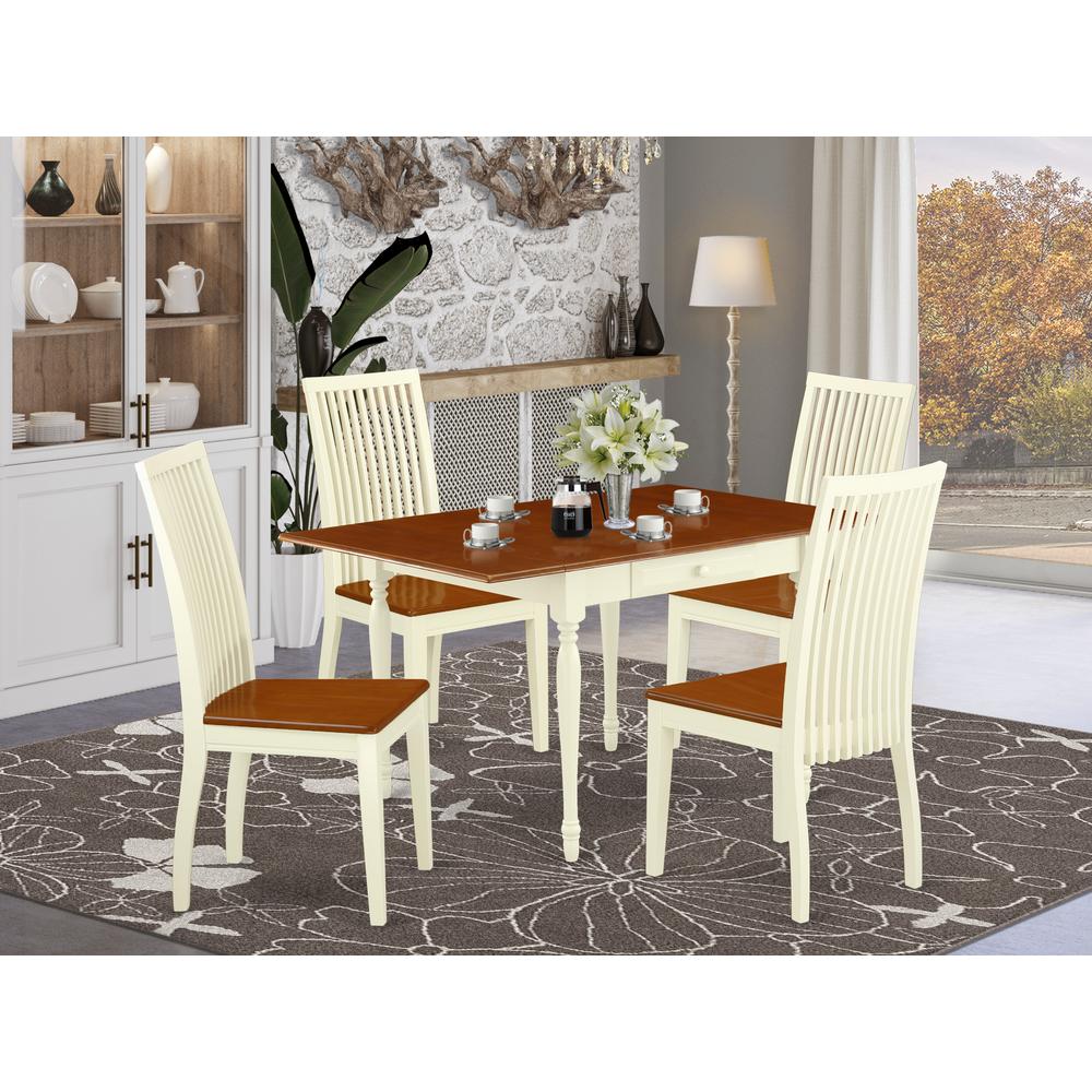 Dining Room Set Buttermilk & Cherry, MZIP5-WHI-W. Picture 2