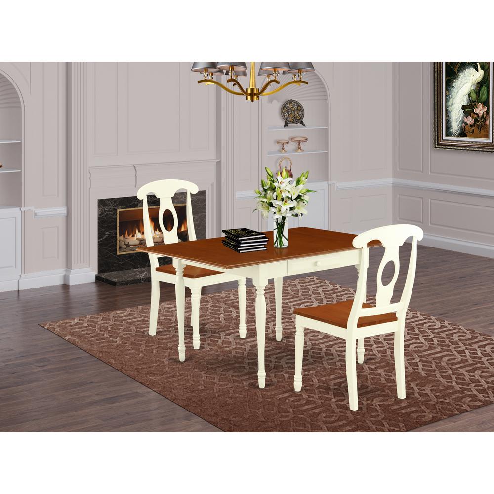 Dining Room Set Buttermilk & Cherry, MZKE3-WHI-W. Picture 2