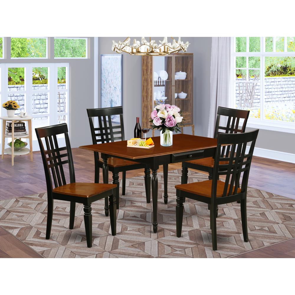 Dining Room Set Black & Cherry, MZLG5-BCH-W. Picture 2