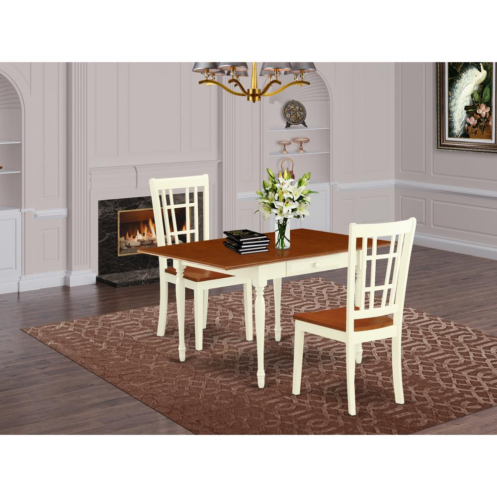 Dining Room Set Buttermilk & Cherry, MZNI3-WHI-W. Picture 2