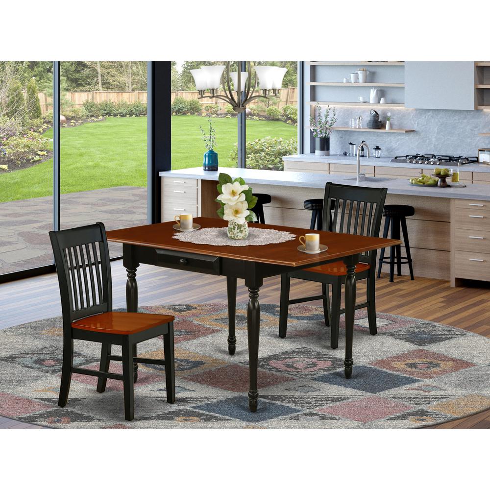 Dining Room Set Black & Cherry, MZNO3-BCH-W. Picture 2