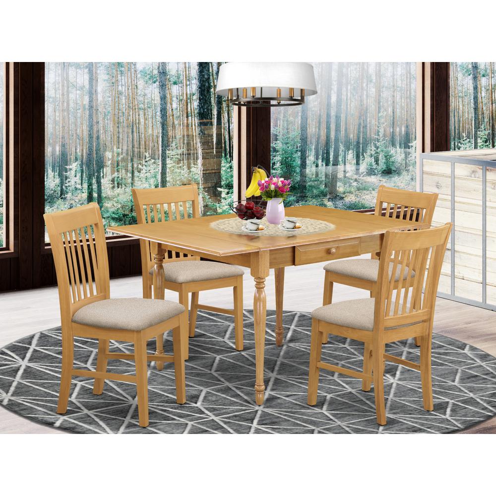 Dining Room Set Oak, MZNO5-OAK-C. Picture 2