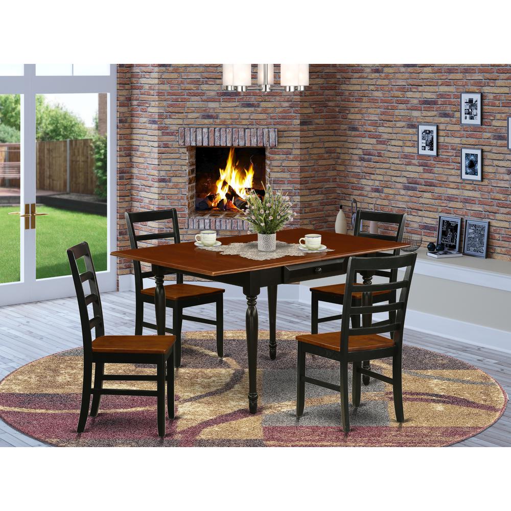 Dining Room Set Black & Cherry, MZPF5-BCH-W. Picture 2