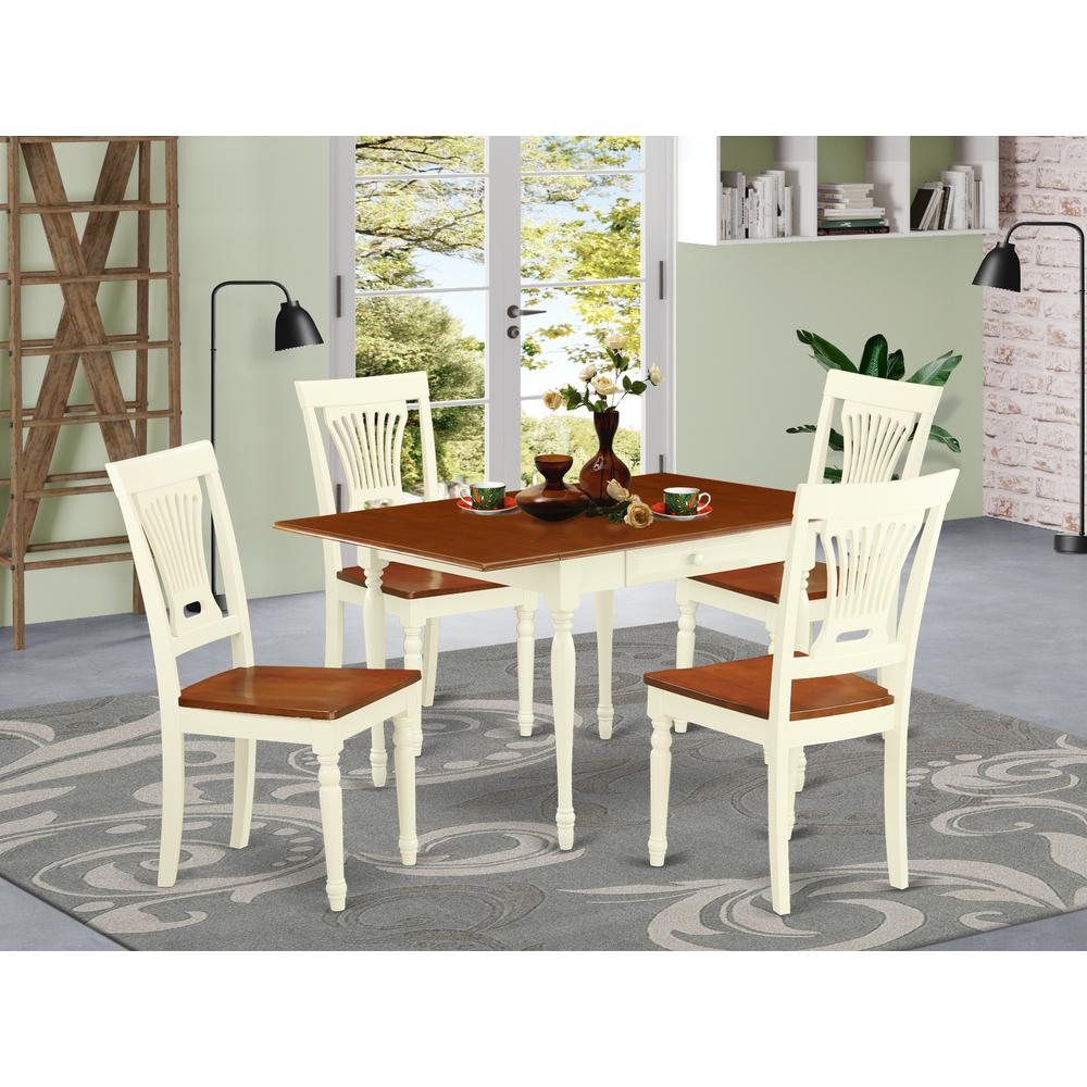 Dining Room Set Buttermilk & Cherry, MZPL5-WHI-W. Picture 2
