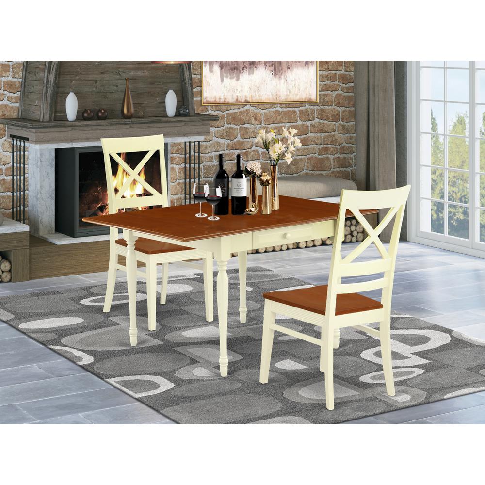 Dining Room Set Buttermilk & Cherry, MZQU3-WHI-W. Picture 2