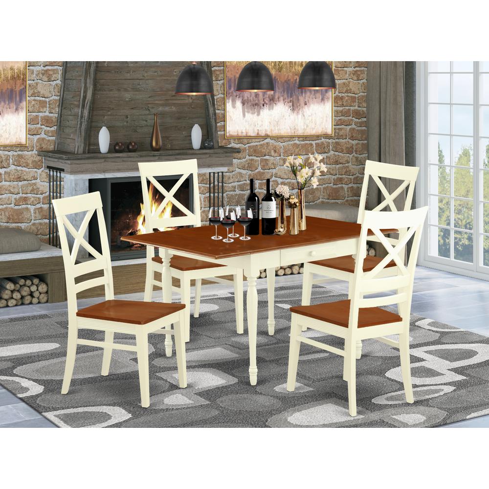 Dining Room Set Buttermilk & Cherry, MZQU5-WHI-W. Picture 2