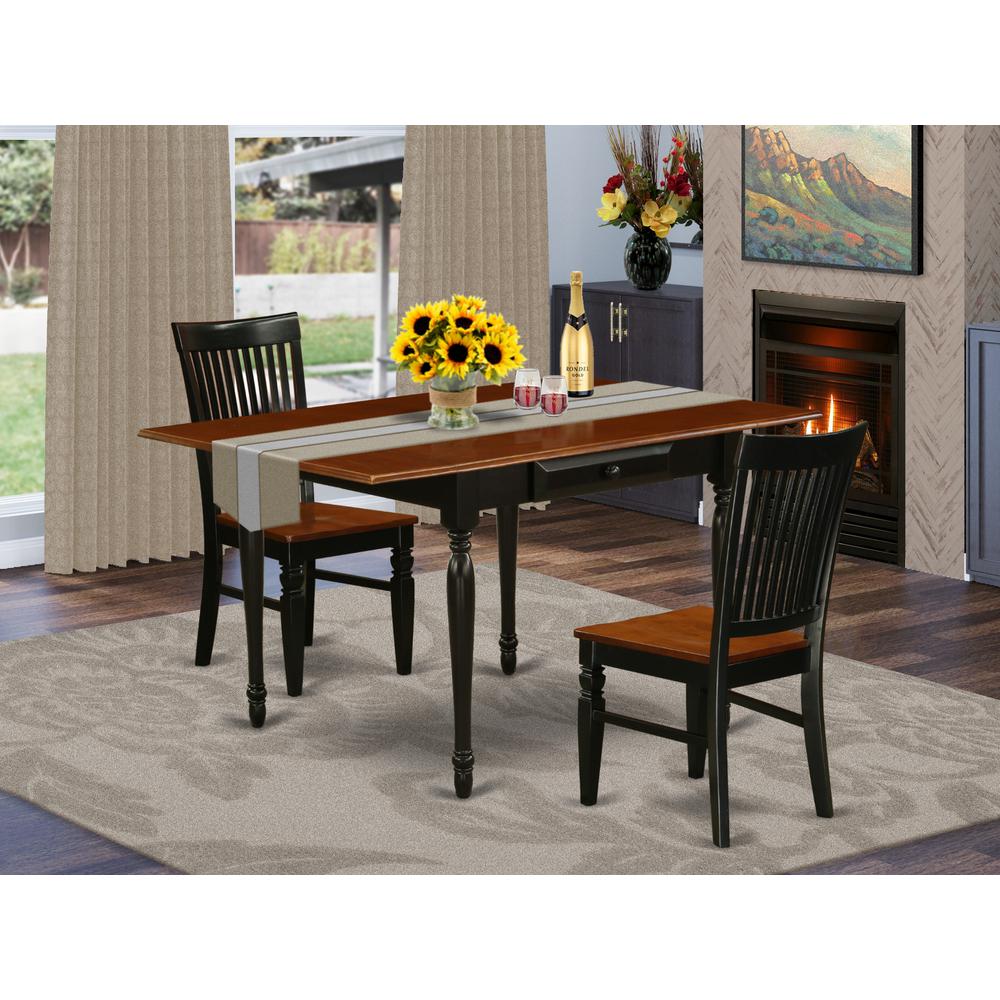 Dining Room Set Black & Cherry, MZWE3-BCH-W. Picture 2