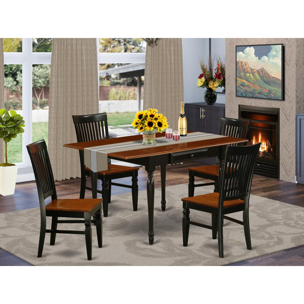 Dining Room Set Black & Cherry, MZWE5-BCH-W. Picture 2