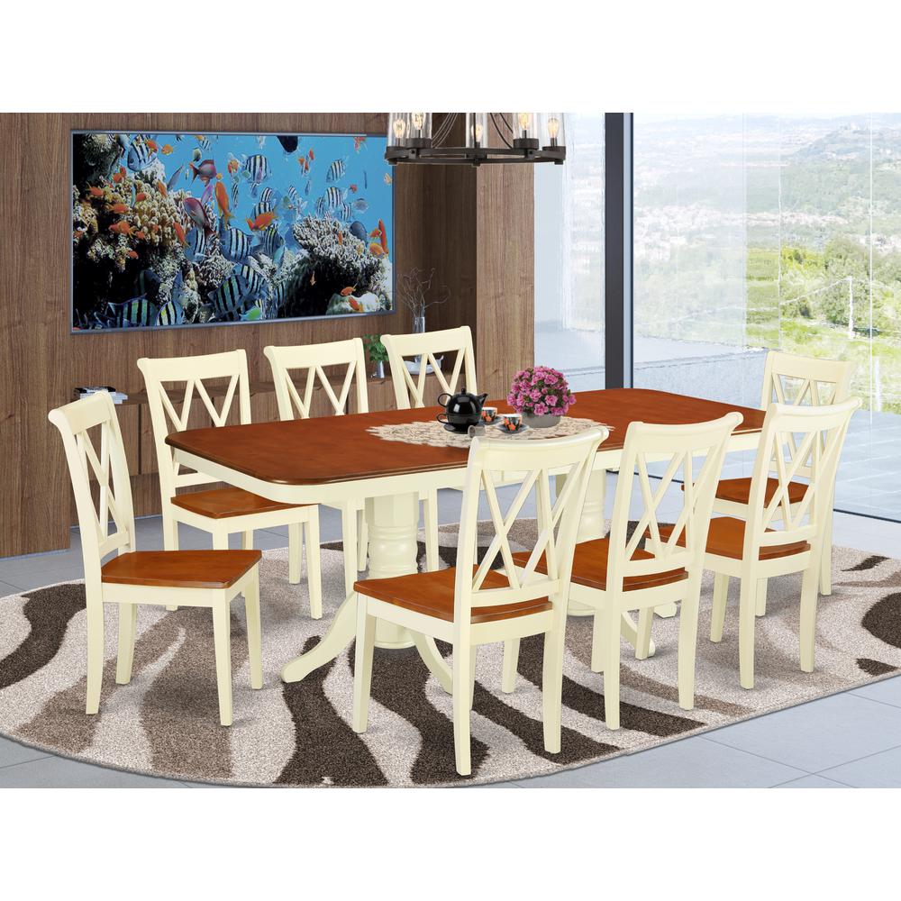 Dining Room Set Buttermilk & Cherry, NACL9-BMK-W. Picture 2