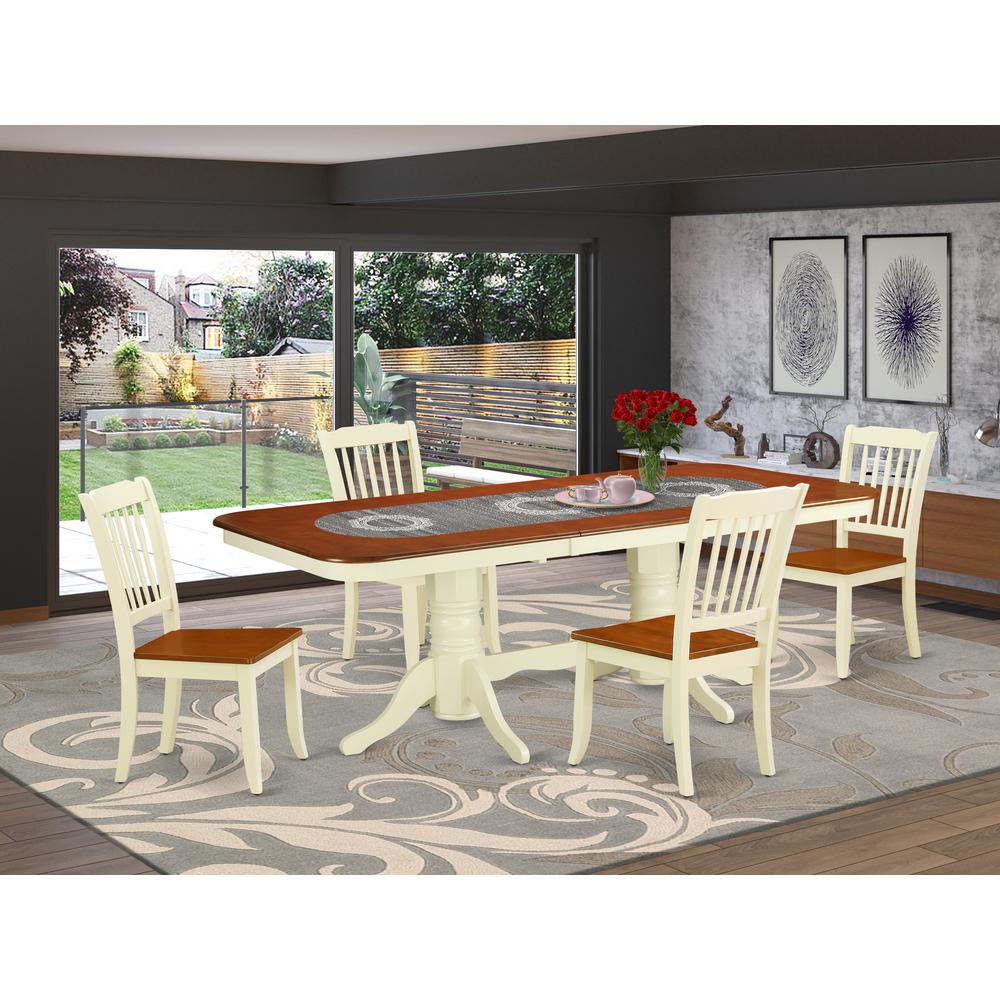 Dining Room Set Buttermilk & Cherry, NADA5-BMK-W. Picture 2