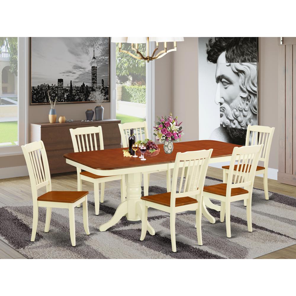 Dining Room Set Buttermilk & Cherry, NADA7-BMK-W. Picture 2
