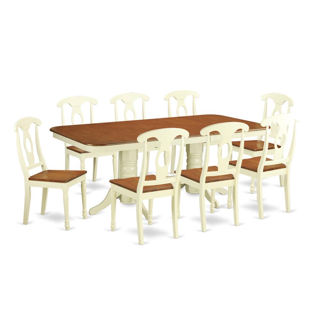 9  Pc  Dining  set-Table  with  Leaf  and  8  Dining  Chairs. Picture 1