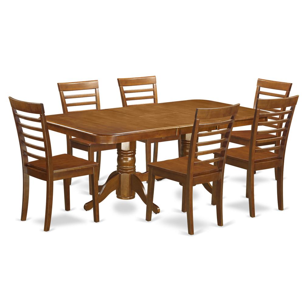 7  Pc  Dining  room  set  Table  with  Leaf  and  6  Dining  Chairs. Picture 1