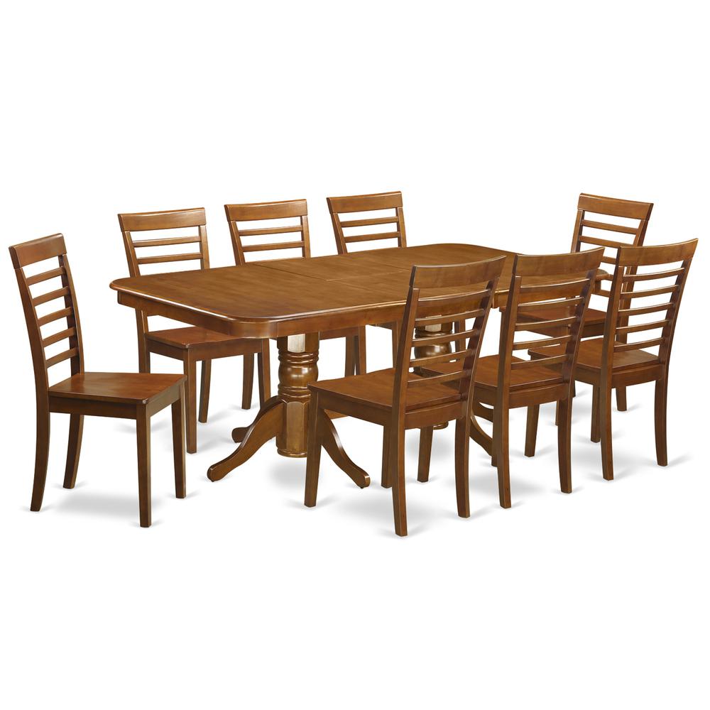 9  Pc  Dining  room  set  Dining  Table  with  Leaf  and  8  Dining  Chairs. Picture 1