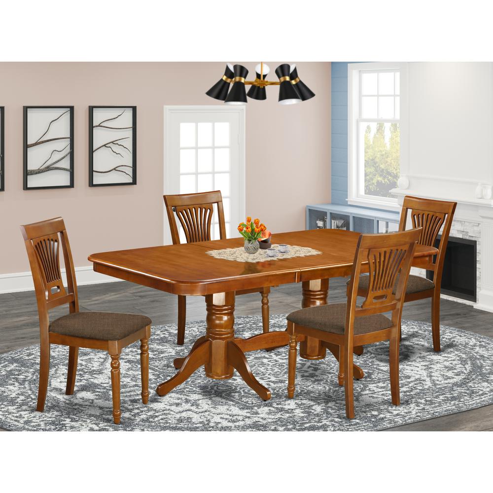 NAPL5-SBR-C 5 Pc Dining room set for 4-Dining Table and 4 Chairs for Dining. Picture 2