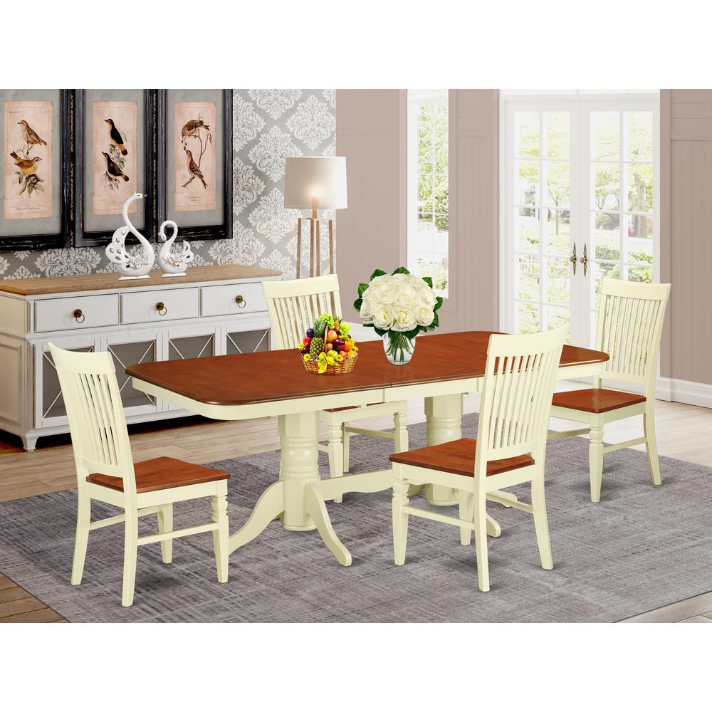 Dining Room Set Buttermilk & Cherry, NAWE5-BMK-W. Picture 2