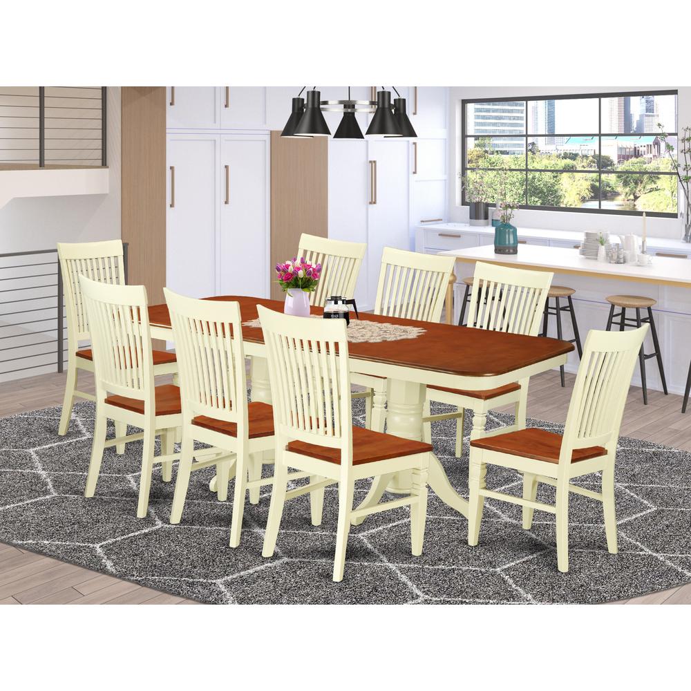 Dining Room Set Buttermilk & Cherry, NAWE9-BMK-W. Picture 2