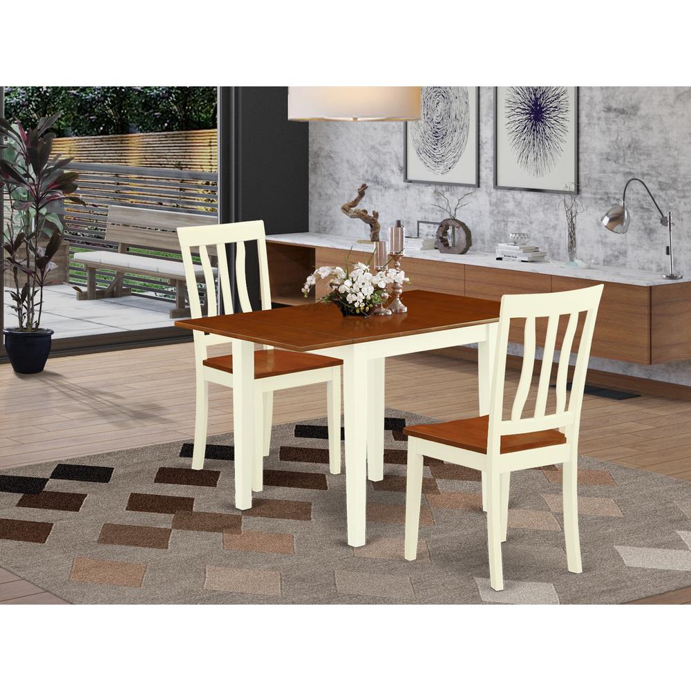 Dining Room Set Buttermilk & Cherry, NDAN3-WHI-W. Picture 2