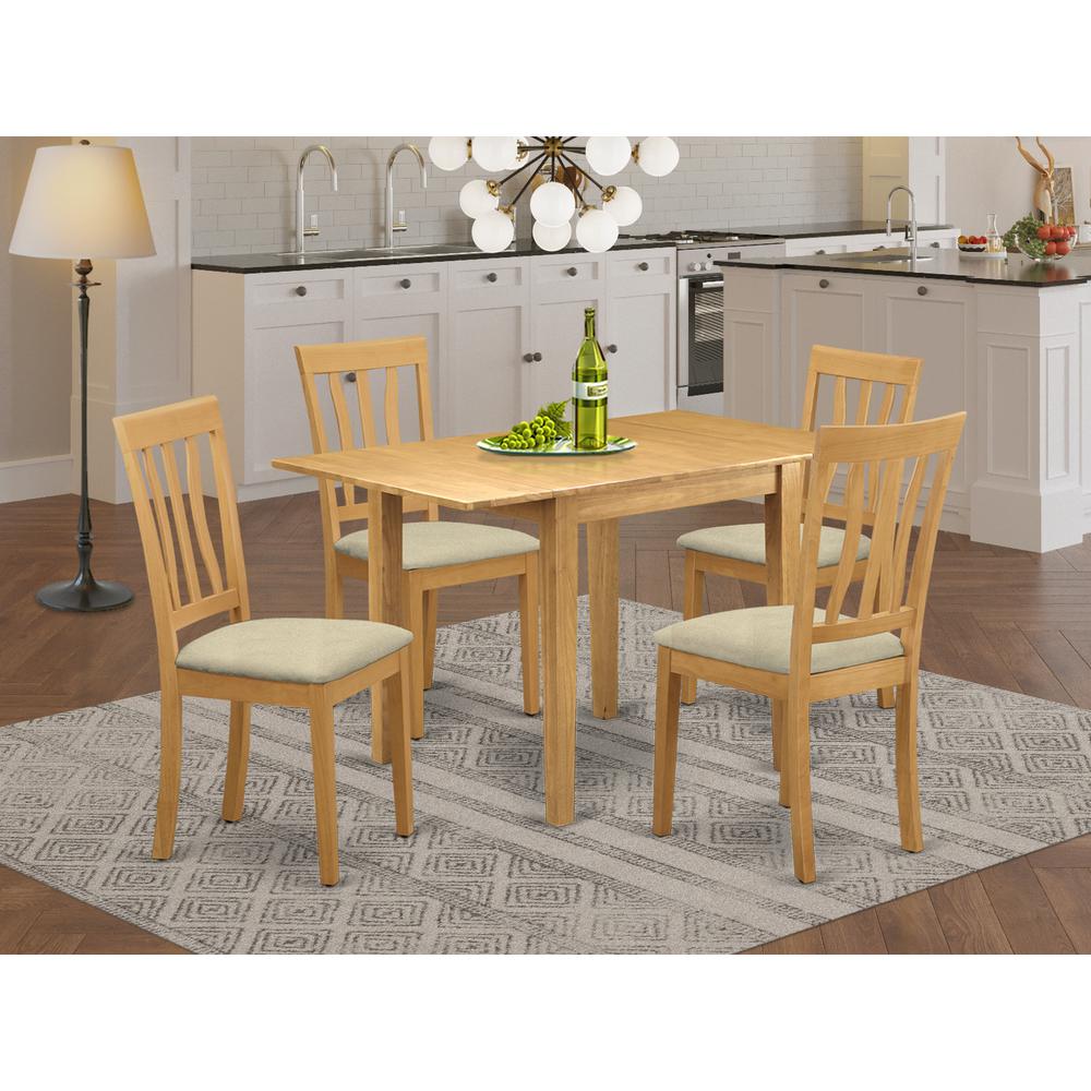 Dining Room Set Oak, NDAN5-OAK-C. Picture 2