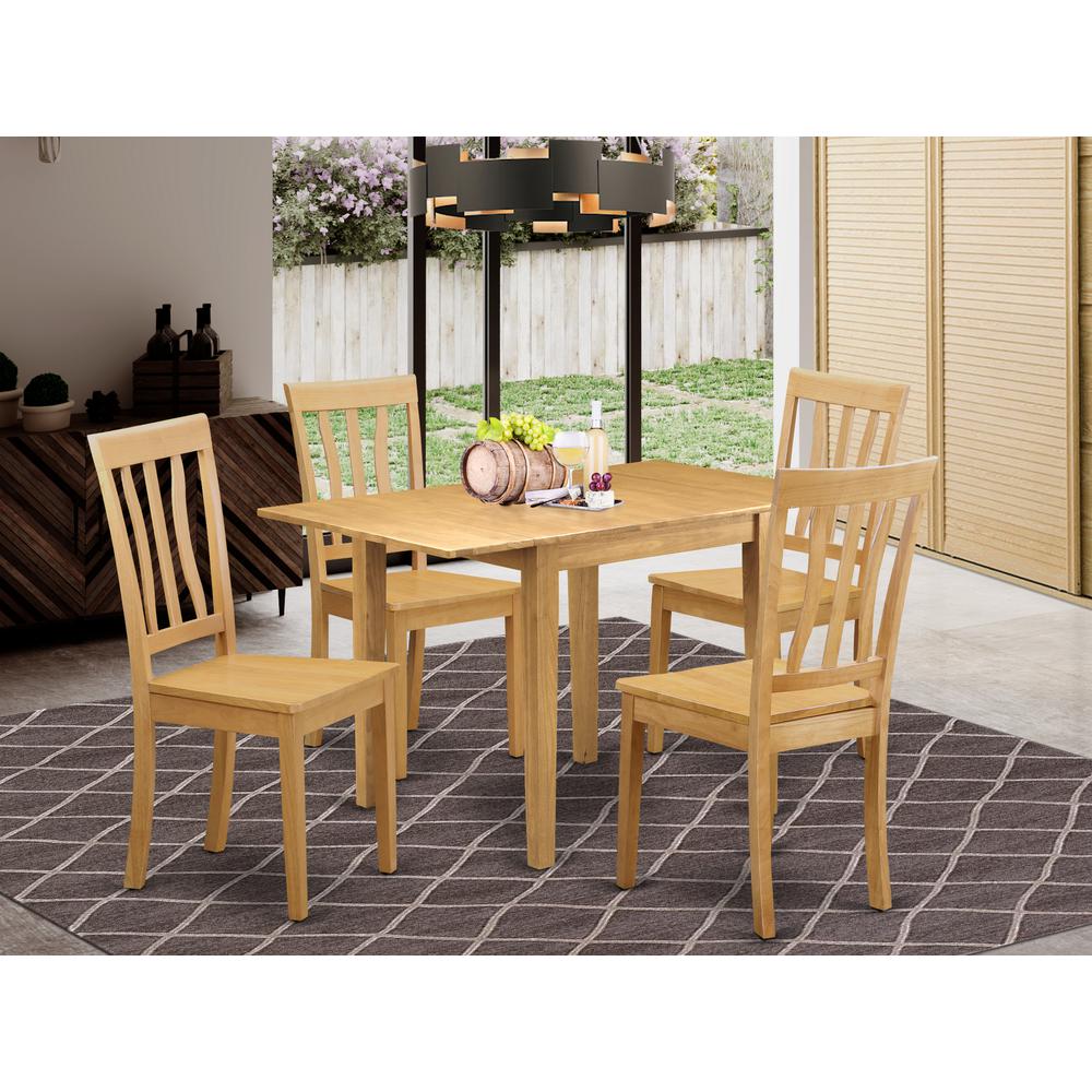 Dining Room Set Oak, NDAN5-OAK-W. Picture 2