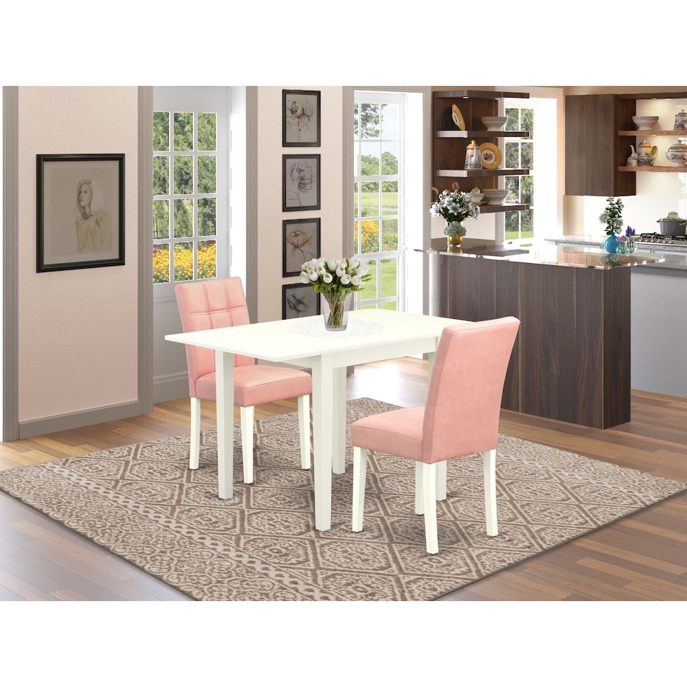 3 Piece Mid-Century Dining Table Set consists A Wooden Table. Picture 2