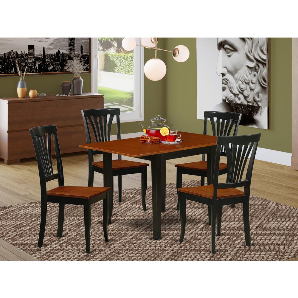 Dining Room Set Black & Cherry, NDAV5-BCH-W. Picture 2