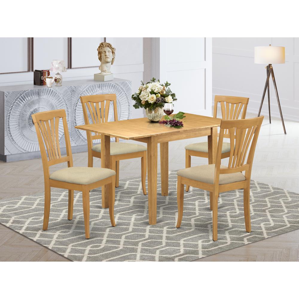 Dining Room Set Oak, NDAV5-OAK-C. Picture 2