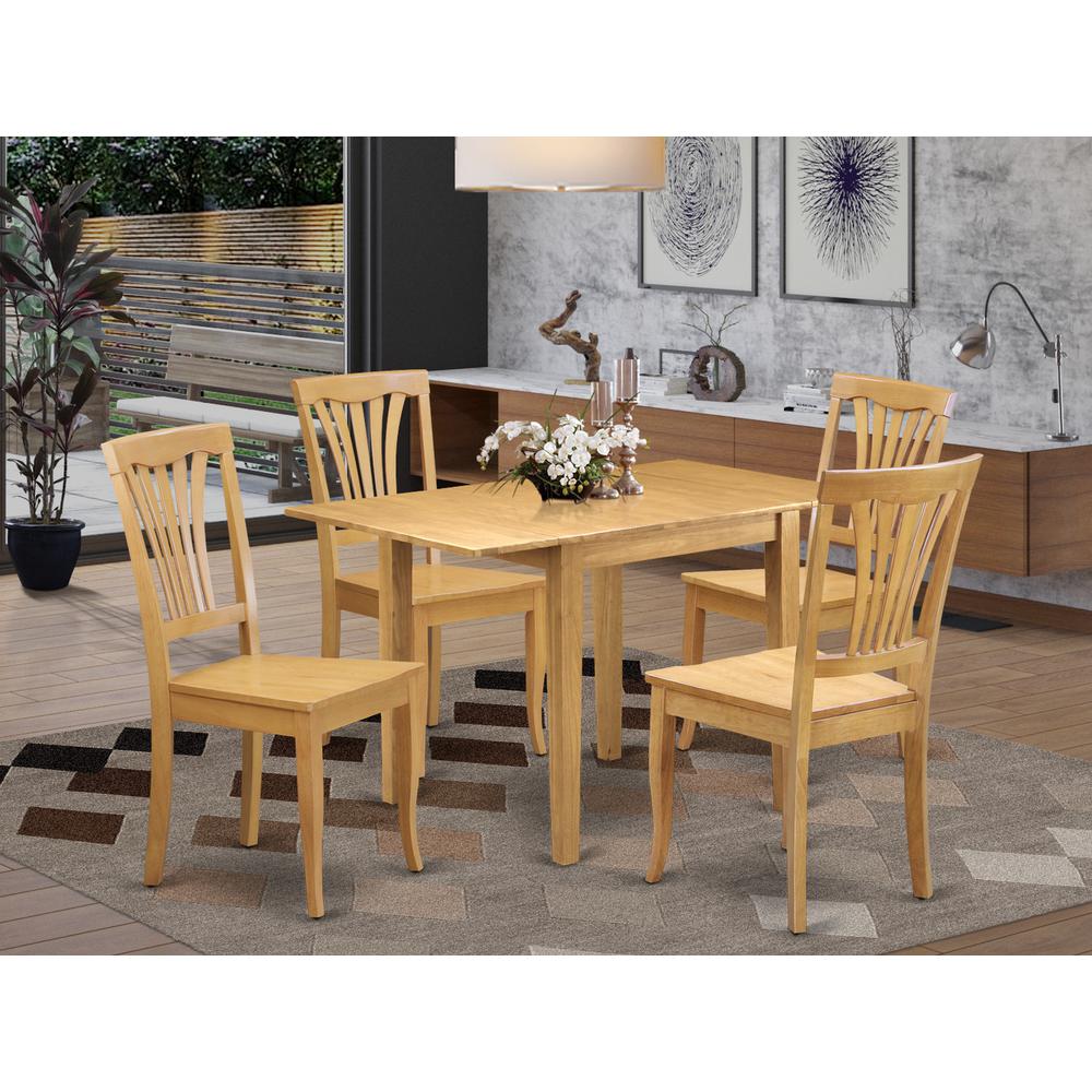 Dining Room Set Oak, NDAV5-OAK-W. Picture 2