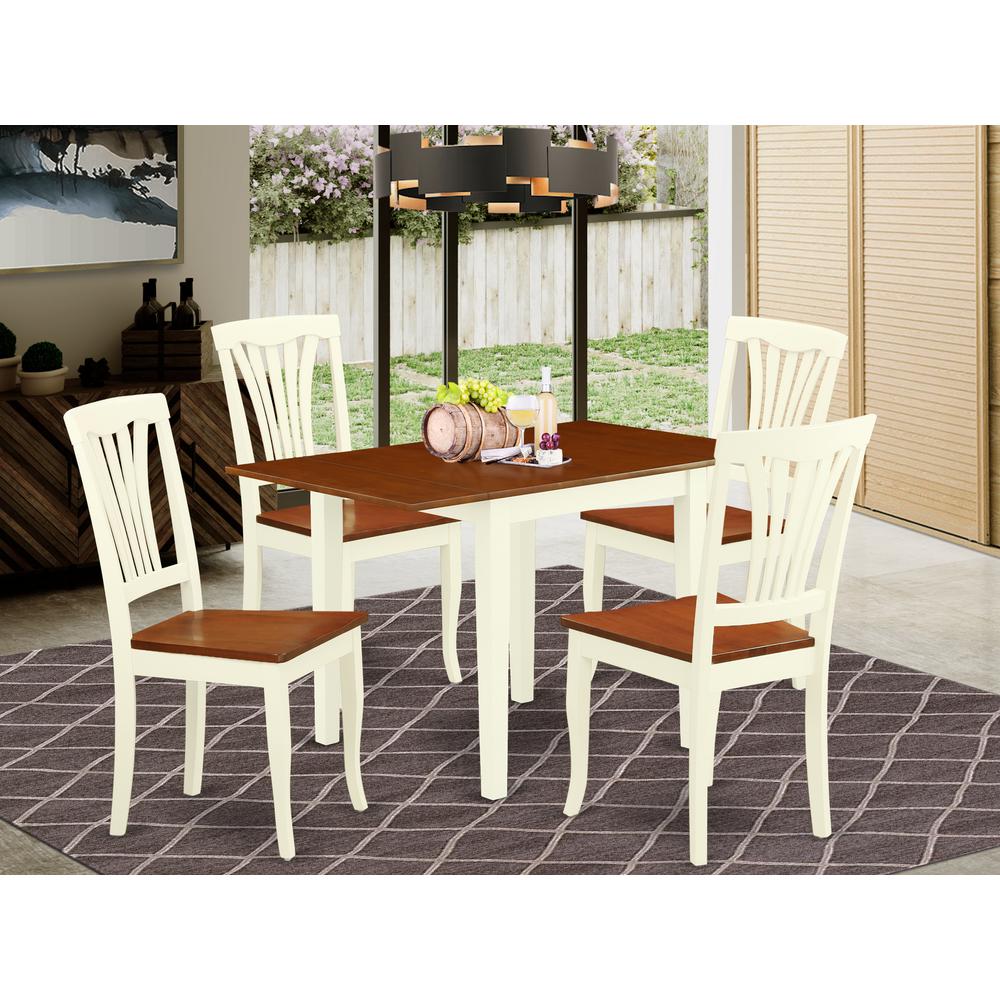 Dining Room Set Buttermilk & Cherry, NDAV5-WHI-W. Picture 2