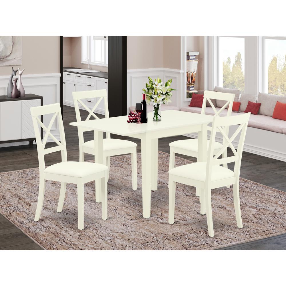 Dining Room Set Linen White, NDBO5-LWH-LC. Picture 2