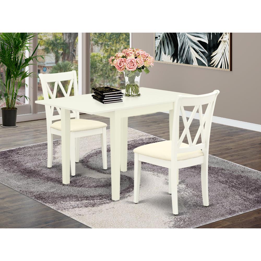 Dining Room Set Linen White, NDCL3-LWH-C. Picture 2
