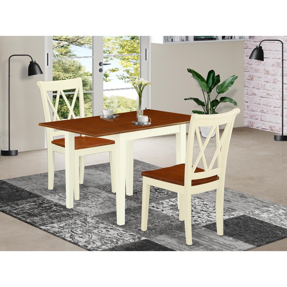 Dining Room Set Buttermilk & Cherry, NDCL3-WHI-W. Picture 2