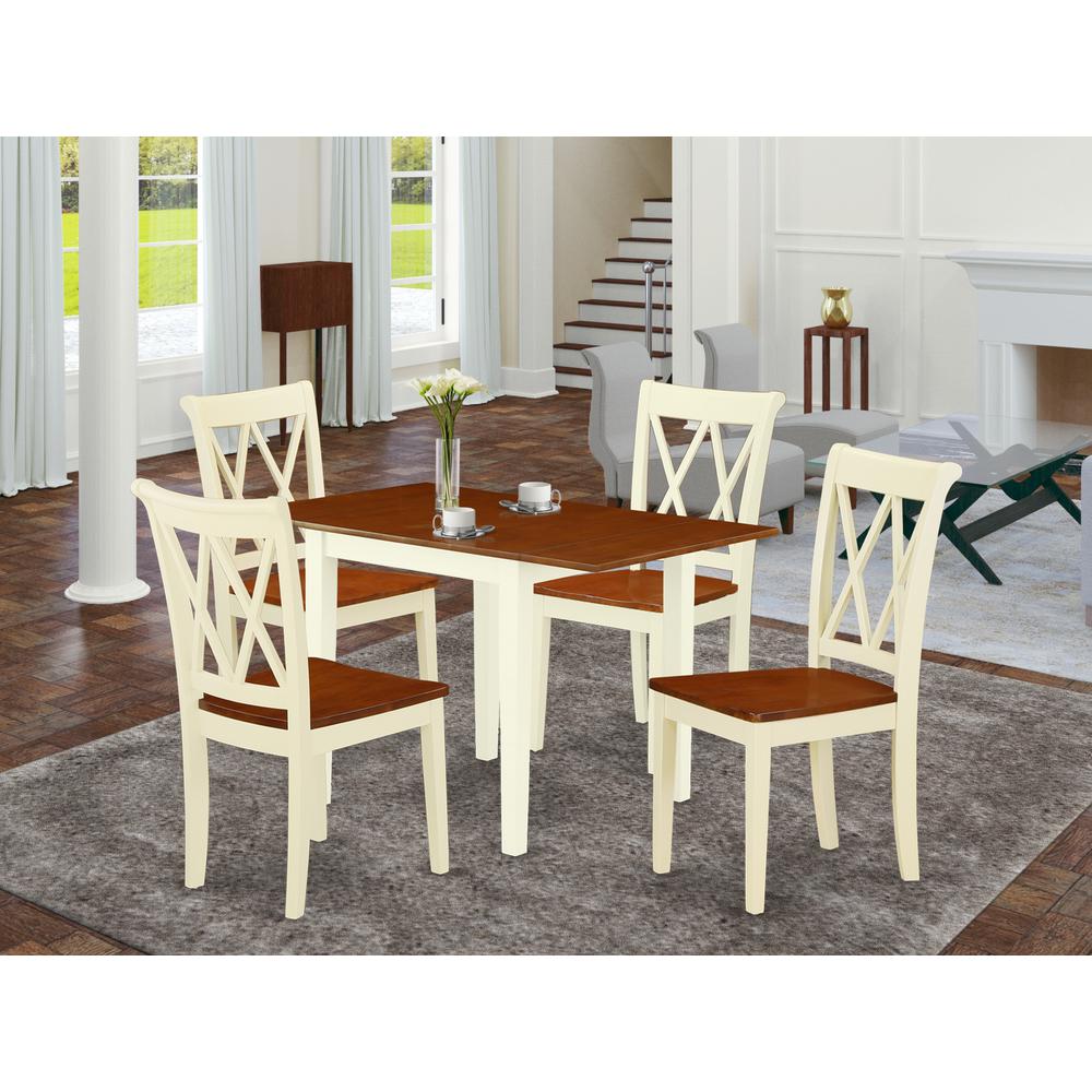 Dining Room Set Buttermilk & Cherry, NDCL5-WHI-W. Picture 2