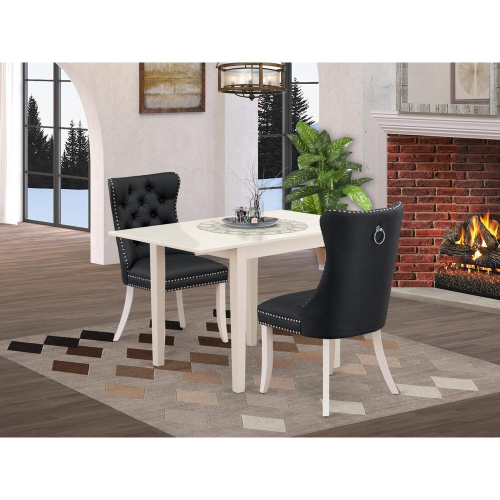 3 Piece Dining Set Consists of a Rectangle Kitchen Table with Dropleaf. Picture 7