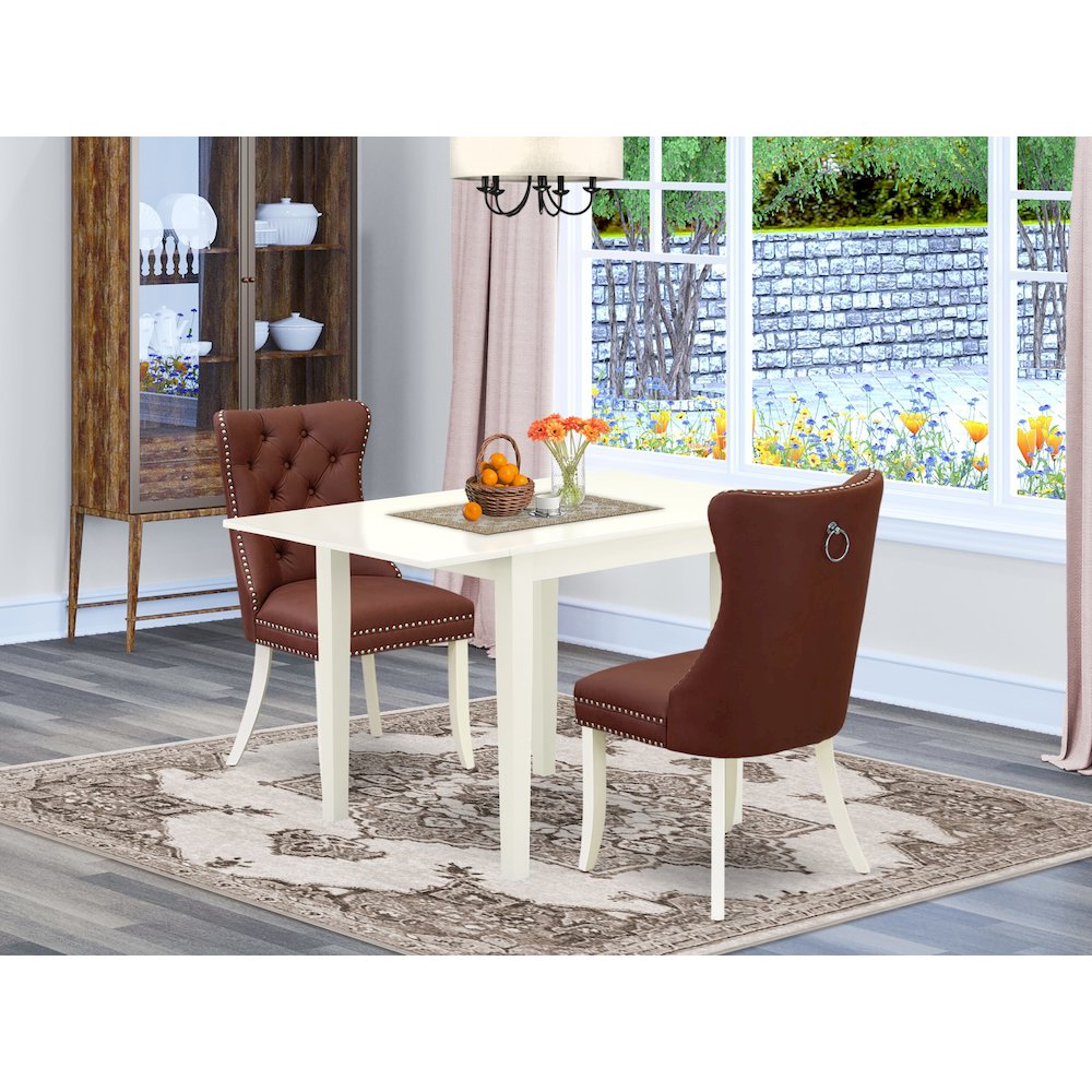 3 Piece Dinette Set Consists of a Rectangle Dining Table with Dropleaf. Picture 2