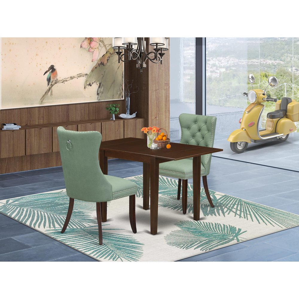 3 Piece Dining Table Set Contains a Rectangle Kitchen Table with Dropleaf. Picture 2