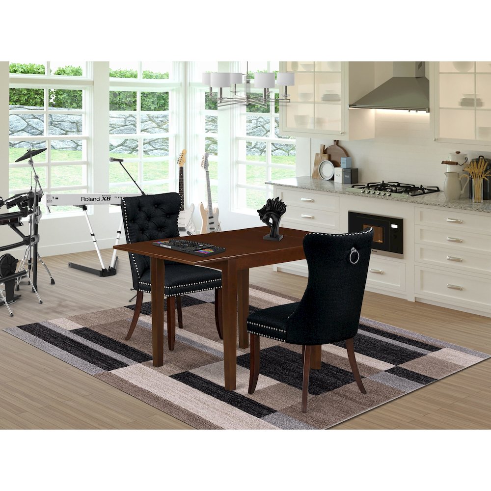 3 Piece Kitchen Table Set Consists of a Rectangle Dining Table with Dropleaf. Picture 2