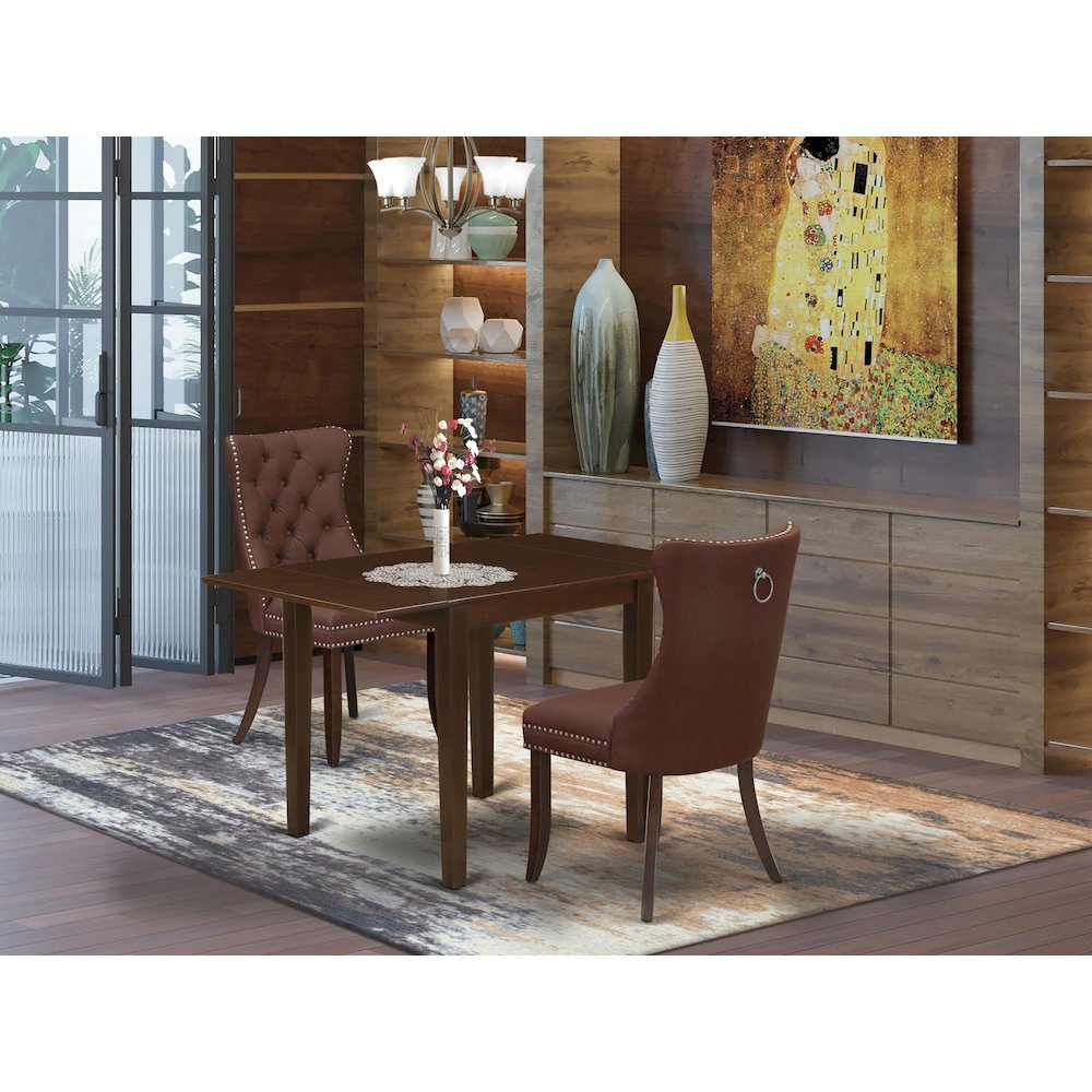 3 Piece Modern Dining Table Set Consists of a Rectangle Kitchen Table. Picture 2