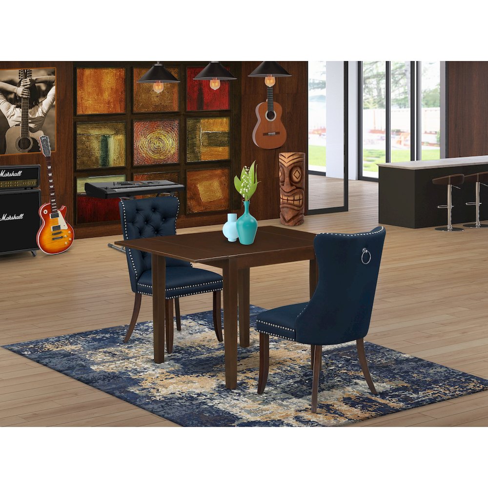 3 Piece Kitchen Table Set Consists of a Rectangle Dining Table with Dropleaf. Picture 2