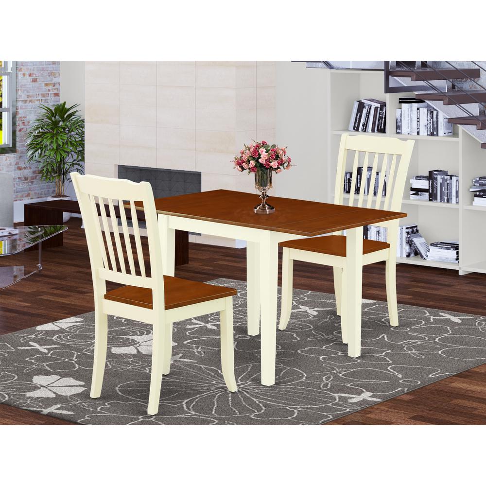 Dining Room Set Buttermilk & Cherry, NDDA3-WHI-W. Picture 2