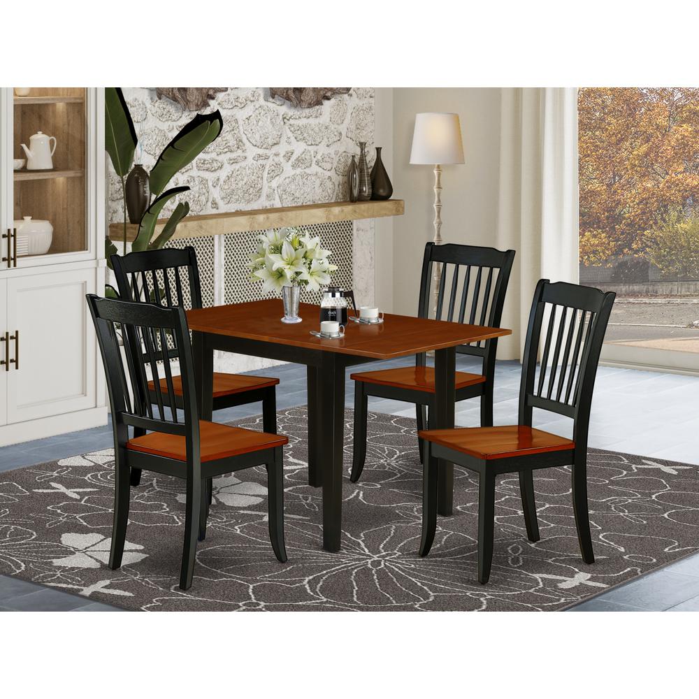 Dining Room Set Black & Cherry, NDDA5-BCH-W. Picture 2