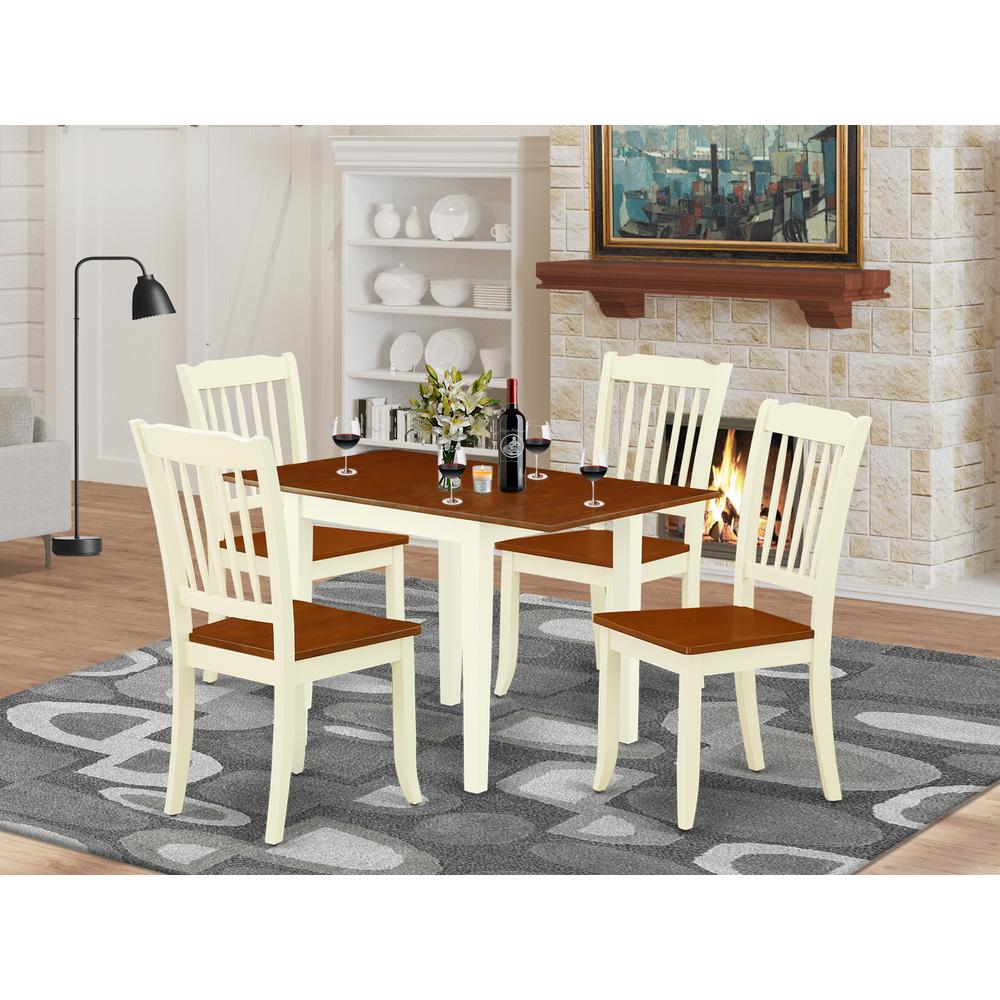 Dining Room Set Buttermilk & Cherry, NDDA5-WHI-W. Picture 2