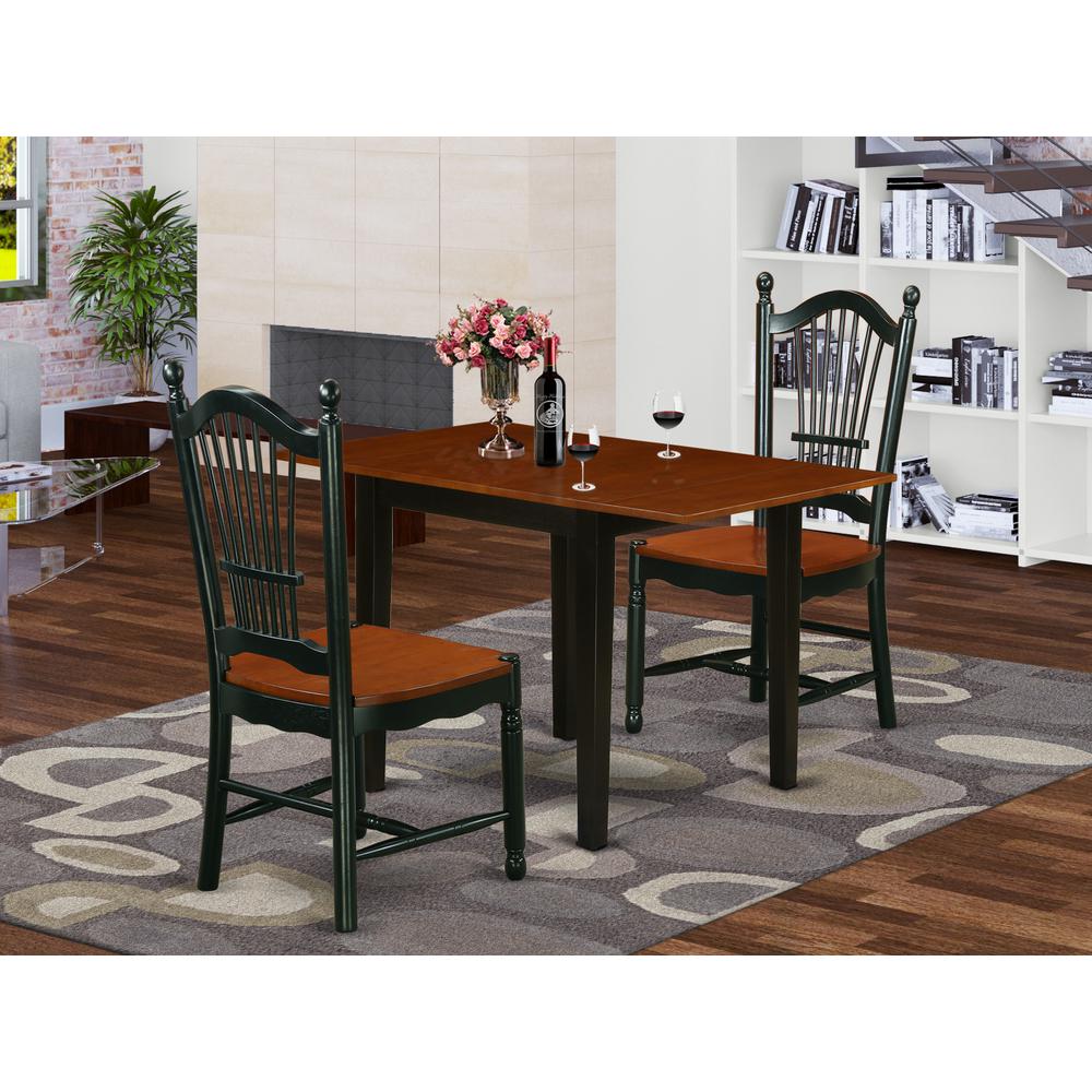 Dining Room Set Black & Cherry, NDDO3-BCH-W. Picture 2