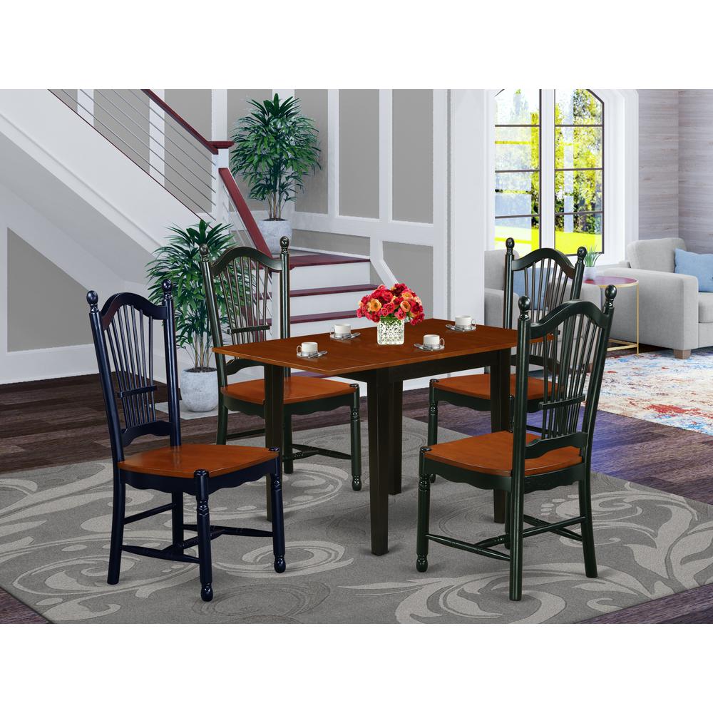 Dining Room Set Black & Cherry, NDDO5-BCH-W. Picture 2