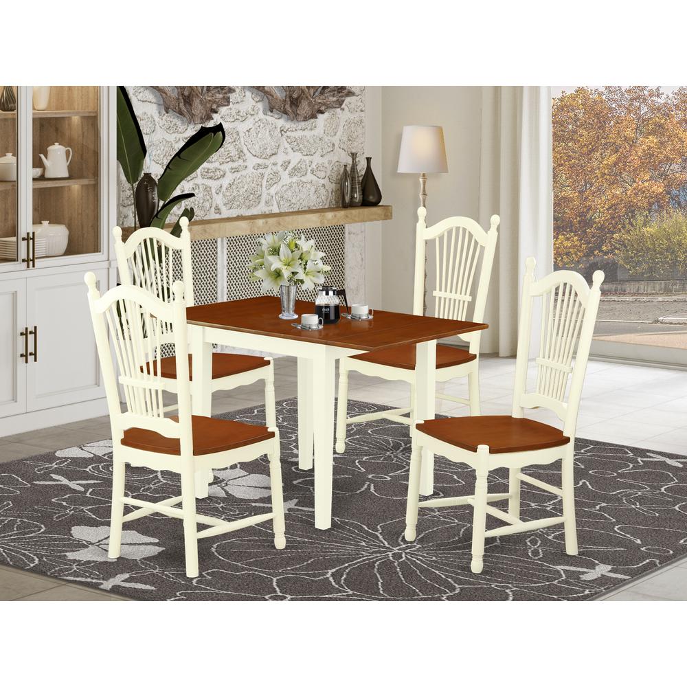 Dining Room Set Buttermilk & Cherry, NDDO5-WHI-W. Picture 2