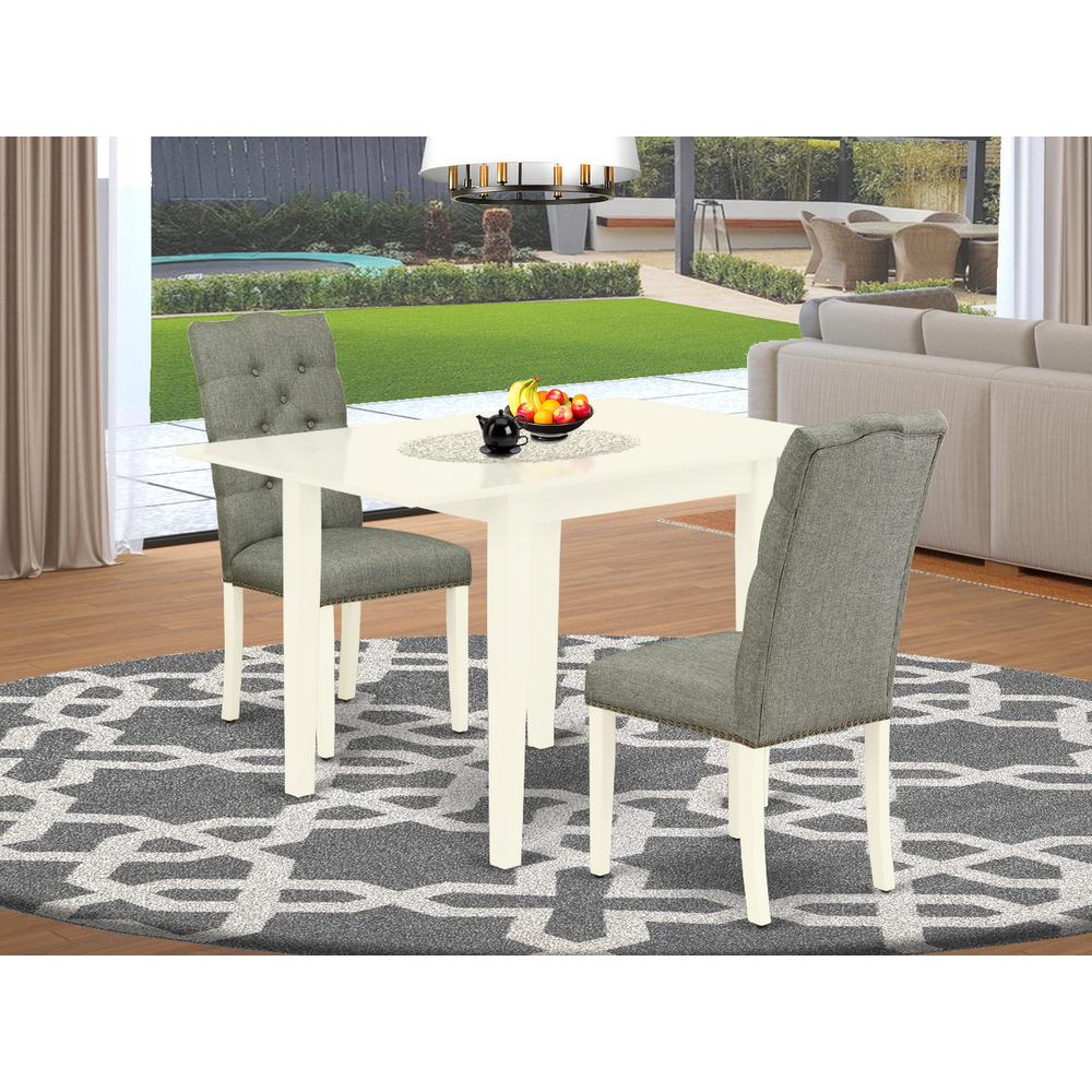 Dining Room Set Linen White, NDEL3-LWH-07. Picture 2