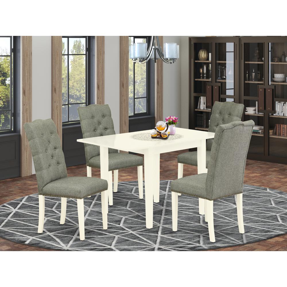 Dining Room Set Linen White, NDEL5-LWH-07. Picture 2